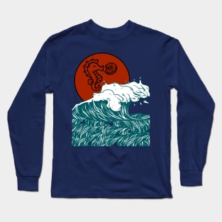 Seahorse Retro Art Long Sleeve T-Shirt